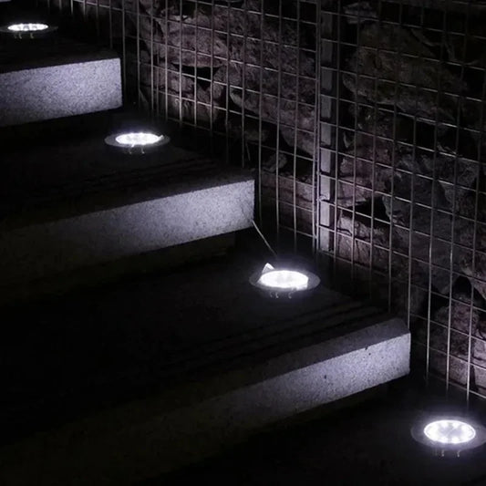 4 Pcs Solar Power Disk Light Outdoor Garden Solar Underground Light Deck Light Spotlight Buried Solar Led Lamp